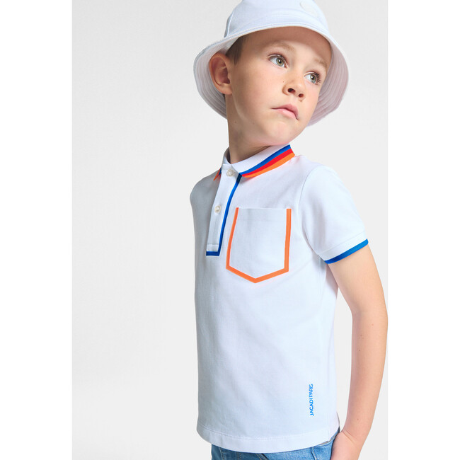 Boy's Polo Shirt In Cotton Piqué  White - Polo Shirts - 2