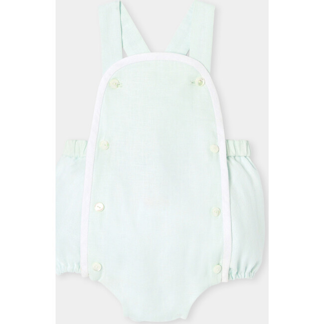 Baby Linen Romper Light Almond Green - Rompers - 1