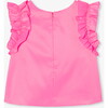 Girl Taffeta Top Neon Pink - Blouses - 5 - thumbnail