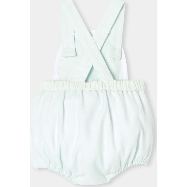 Baby Linen Romper Light Almond Green - Rompers - 2