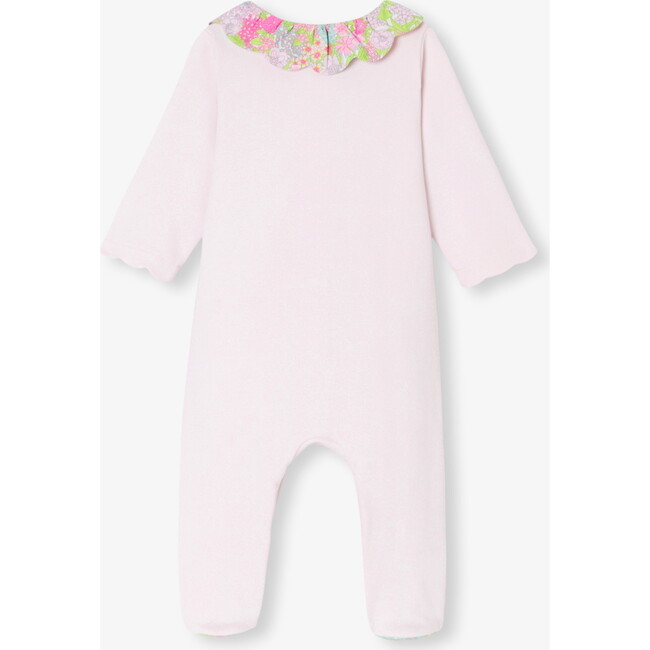 Baby Girl Sleepsuit In Interlock  Pale Pink - Footie Pajamas - 2