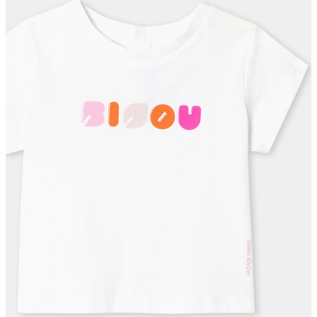 Baby Girl Short Sleeve T-Shirt White - T-Shirts - 1