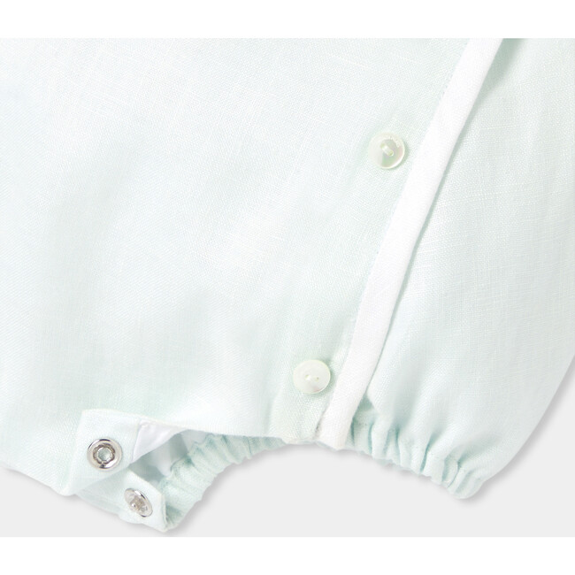 Baby Linen Romper Light Almond Green - Rompers - 4