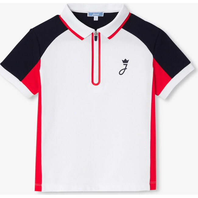 Boy's Polo Shirt, Short Sleeves White/Red - Polo Shirts - 5