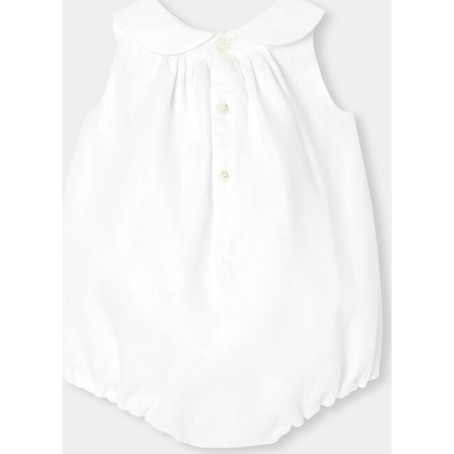 Baby Girl Linen Romper  White - Rompers - 2