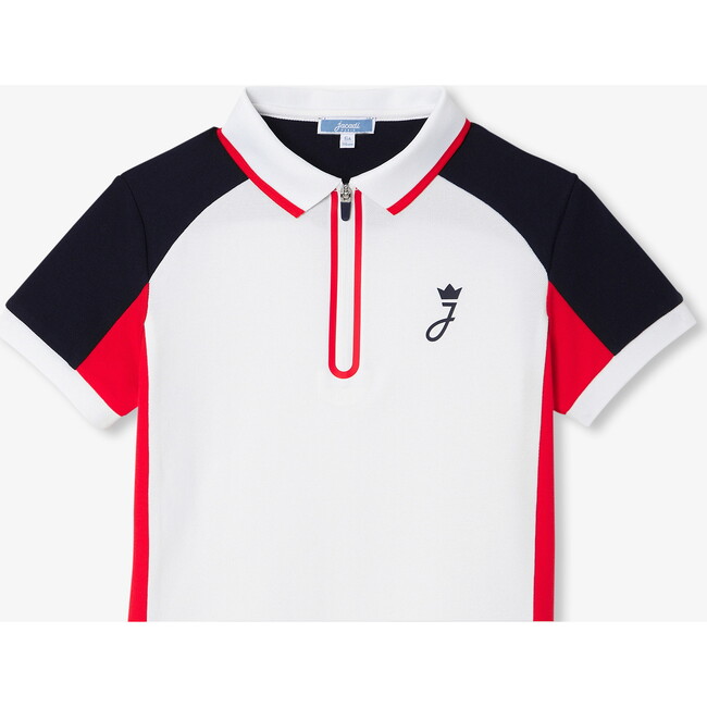 Boy's Polo Shirt, Short Sleeves White/Red - Polo Shirts - 7