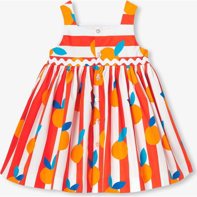 Baby Girl Oranges Dress, White/Orange - Dresses - 2