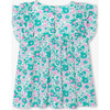 Girl Blouse In Liberty Fabric Turquoise/Multicolour - Blouses - 2 - thumbnail
