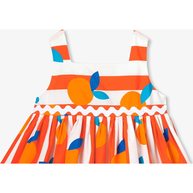 Baby Girl Oranges Dress, White/Orange - Dresses - 3