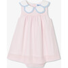 Baby Girl Dress In Fil À Fil Pink/White - Dresses - 1 - thumbnail