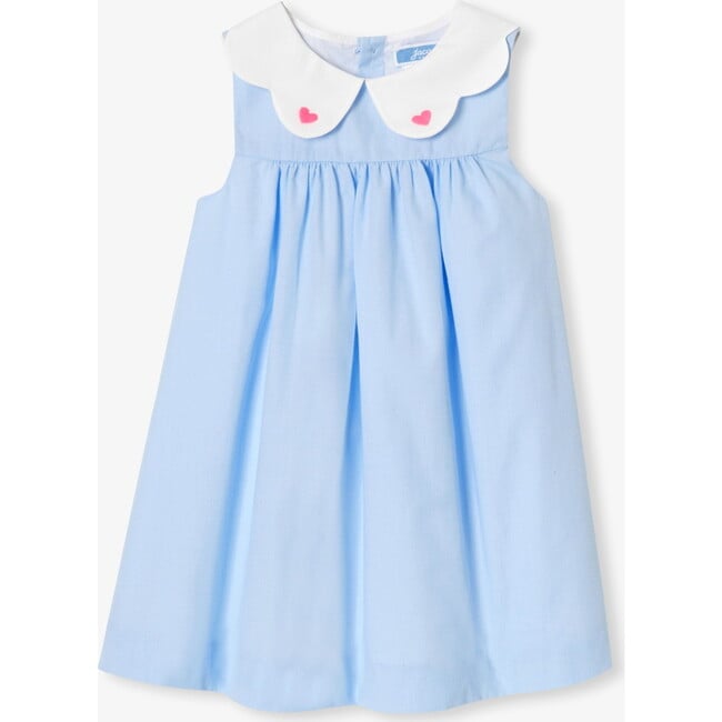 Baby Girl Dress In Fil À Fil Blue/White - Dresses - 1