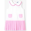 Baby Girl Dress In Cotton Piqué White/Pink - Dresses - 1 - thumbnail