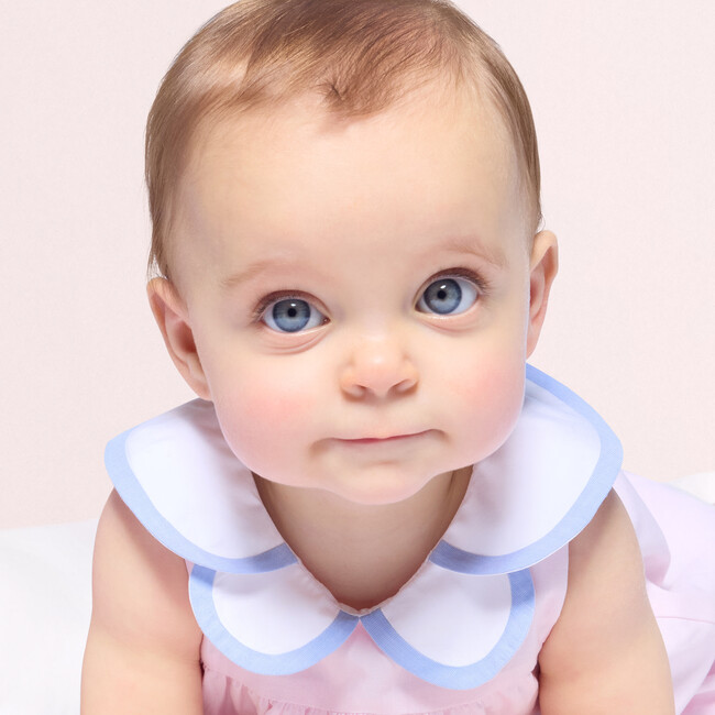 Baby Girl Dress In Fil À Fil Pink/White - Dresses - 2