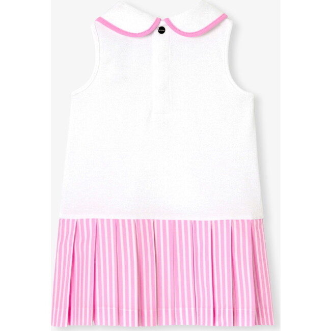 Baby Girl Dress In Cotton Piqué White/Pink - Dresses - 2