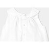 Baby Girl Linen Romper  White - Rompers - 4