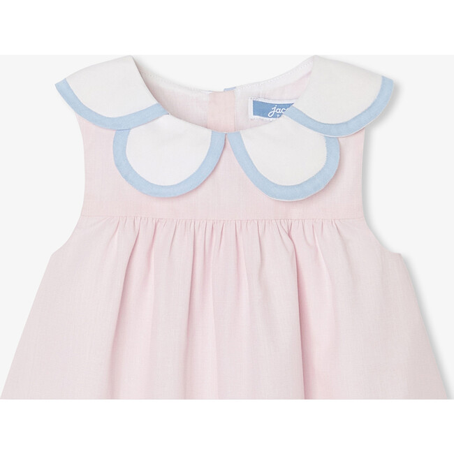 Baby Girl Dress In Fil À Fil Pink/White - Dresses - 4