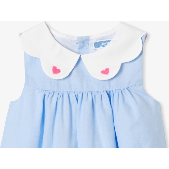 Baby Girl Dress In Fil À Fil Blue/White - Dresses - 3