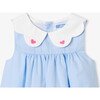 Baby Girl Dress In Fil À Fil Blue/White - Dresses - 3 - thumbnail