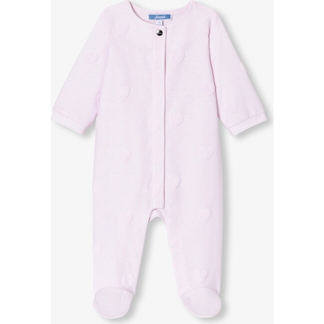 Baby Girl  Jersey Pajamas With A Heart Pattern  Pale Pink - Pajamas - 1