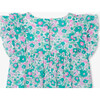 Girl Blouse In Liberty Fabric Turquoise/Multicolour - Blouses - 4 - thumbnail