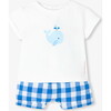 Baby Boy Shorts Set White/Blue - Mixed Apparel Set - 1 - thumbnail