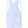 Baby Boy Short Overalls In Seersucker White/Light Blue - Rompers - 2 - thumbnail