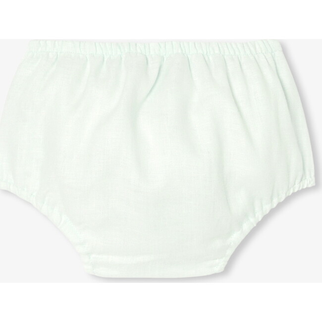 Baby Girl Linen Dress Light Almond Green - Dresses - 6