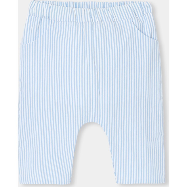 Baby Boy Seersucker Trousers White/Blue - Pants - 1