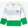Baby Boy Long/Sleeve Polo Shirt White/Green - Polo Shirts - 1 - thumbnail