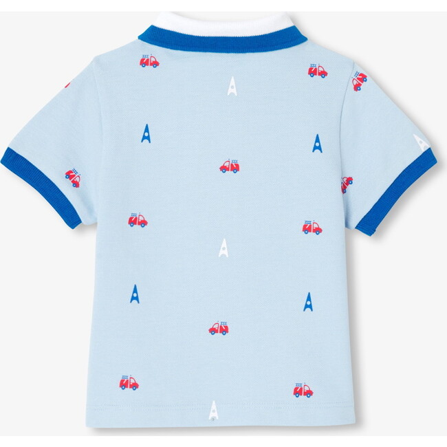 Baby Boy Eiffel Tower Polo Shirt, Light Blue - Polo Shirts - 2