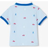 Baby Boy Eiffel Tower Polo Shirt, Light Blue - Polo Shirts - 2 - thumbnail