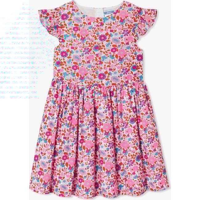 Girl Dress In Liberty Fabric Orange/Multicolour - Dresses - 1