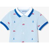 Baby Boy Eiffel Tower Polo Shirt, Light Blue - Polo Shirts - 3 - thumbnail