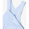 Baby Boy Short Overalls In Seersucker White/Light Blue - Rompers - 4 - thumbnail