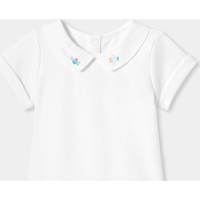 Baby Boy Bodysuit In Interlock White - Onesies - 3