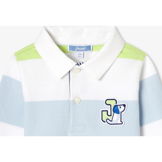 Baby Boy Long/Sleeve Polo Shirt White/Green - Polo Shirts - 3
