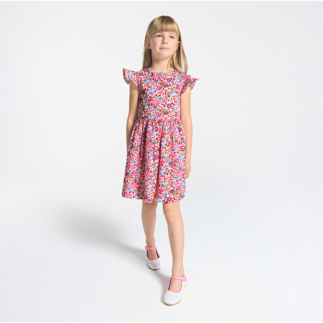 Girl Dress In Liberty Fabric Orange/Multicolour - Dresses - 2