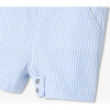 Baby Boy Short Overalls In Seersucker White/Light Blue - Rompers - 5 - thumbnail