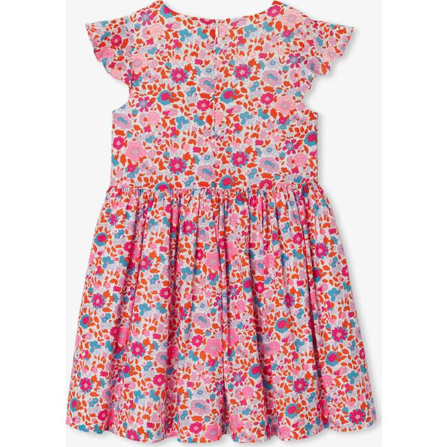 Girl Dress In Liberty Fabric Orange/Multicolour - Dresses - 3