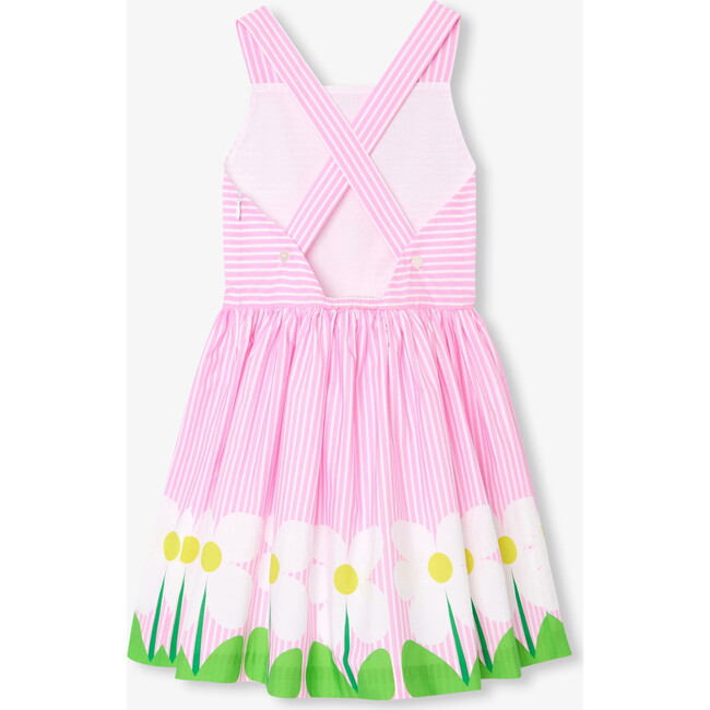Girl Cross/Over Back Dress White/Pink - Dresses - 2