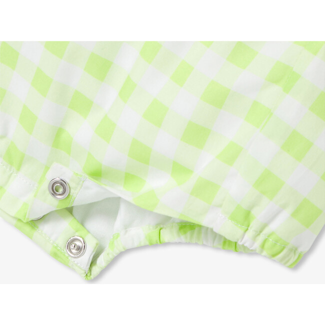 Baby Boy Gingham Romper White/Green - Rompers - 4