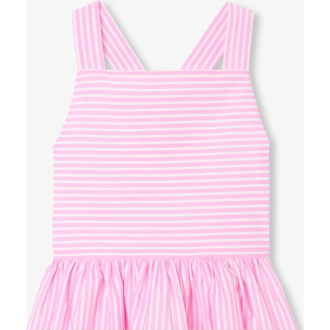 Girl Cross/Over Back Dress White/Pink - Dresses - 3