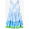 Girl Cross/Over Back Dress White/Blue - Dresses - 2