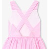 Girl Cross/Over Back Dress White/Pink - Dresses - 4