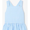 Girl Cross/Over Back Dress White/Blue - Dresses - 3