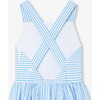 Girl Cross/Over Back Dress White/Blue - Dresses - 4