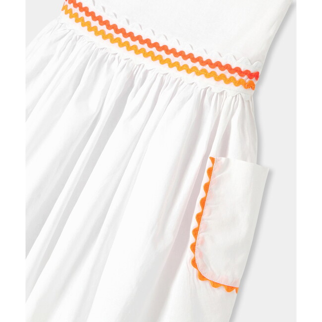 Girl Dress In Cotton Voile White - Dresses - 5