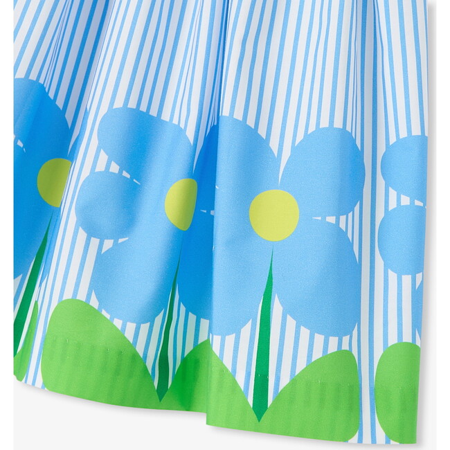 Girl Cross/Over Back Dress White/Blue - Dresses - 5