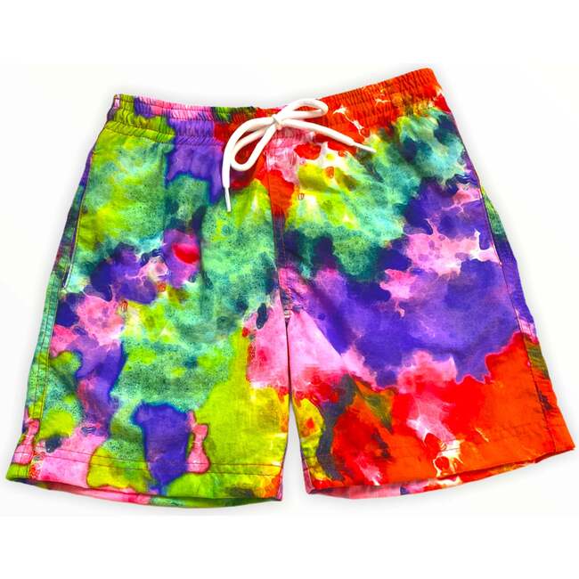 Kids' Colorful Batik Print Quick-Dry Swim Trunks, Multi