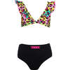 Verona Animal Print Sleeveless Two-Piece Bikini, Black & Multicolors - Two Pieces - 1 - thumbnail